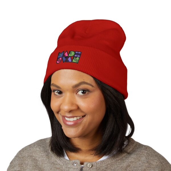 Madhuvan Embroidered Colorblock Cuffed Beanie