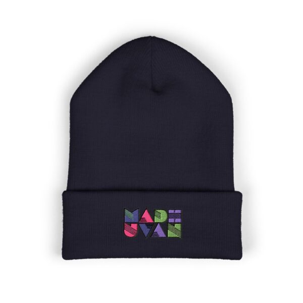 Madhuvan Embroidered Colorblock Cuffed Beanie