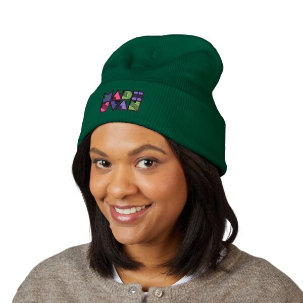 Madhuvan Embroidered Colorblock Cuffed Beanie