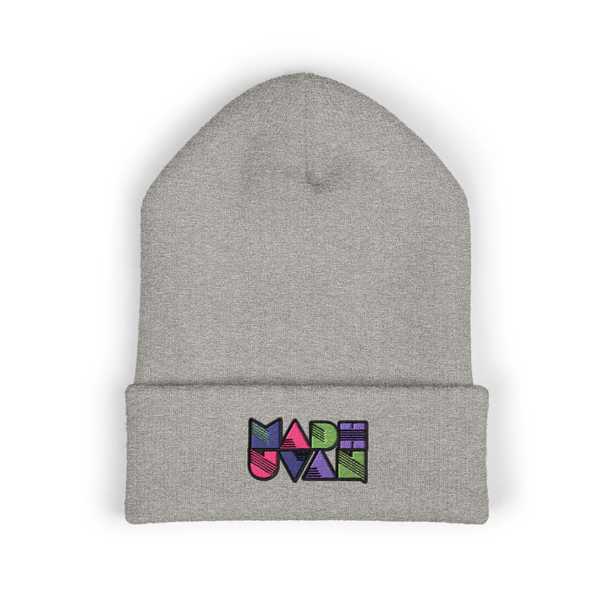 Madhuvan Embroidered Colorblock Cuffed Beanie