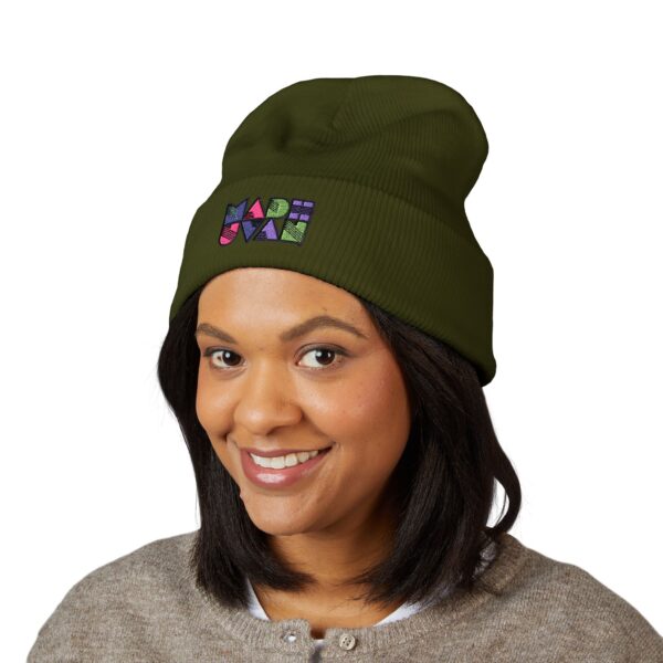 Madhuvan Embroidered Colorblock Cuffed Beanie