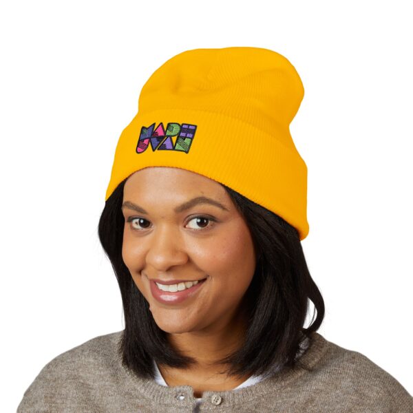 Madhuvan Embroidered Colorblock Cuffed Beanie