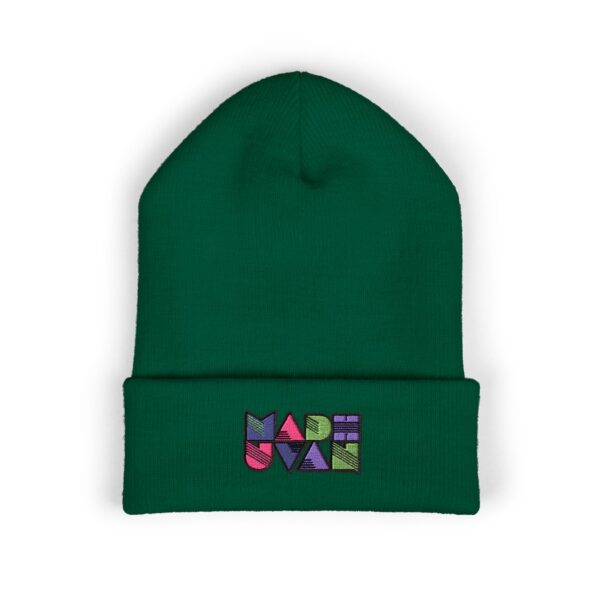Madhuvan Embroidered Colorblock Cuffed Beanie
