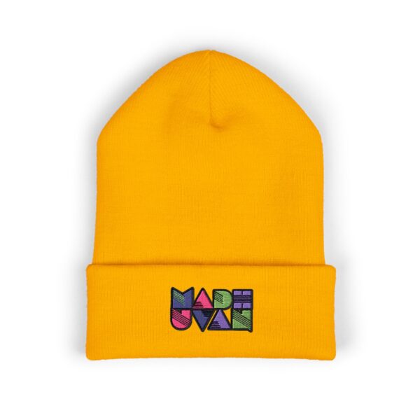 Madhuvan Embroidered Colorblock Cuffed Beanie
